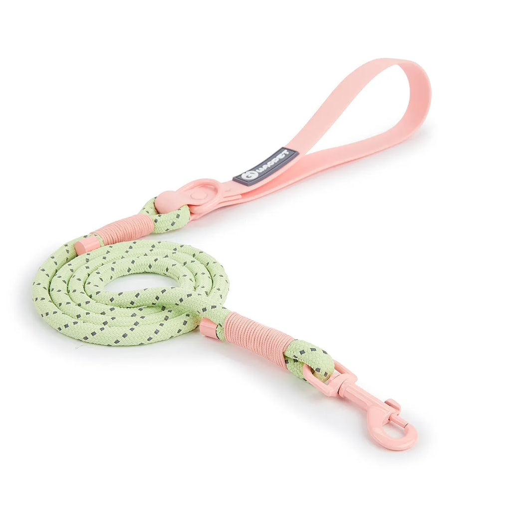 Solid-colour PVC dog leash measuring 120cm in dark red purple yellow or taoyao green colours