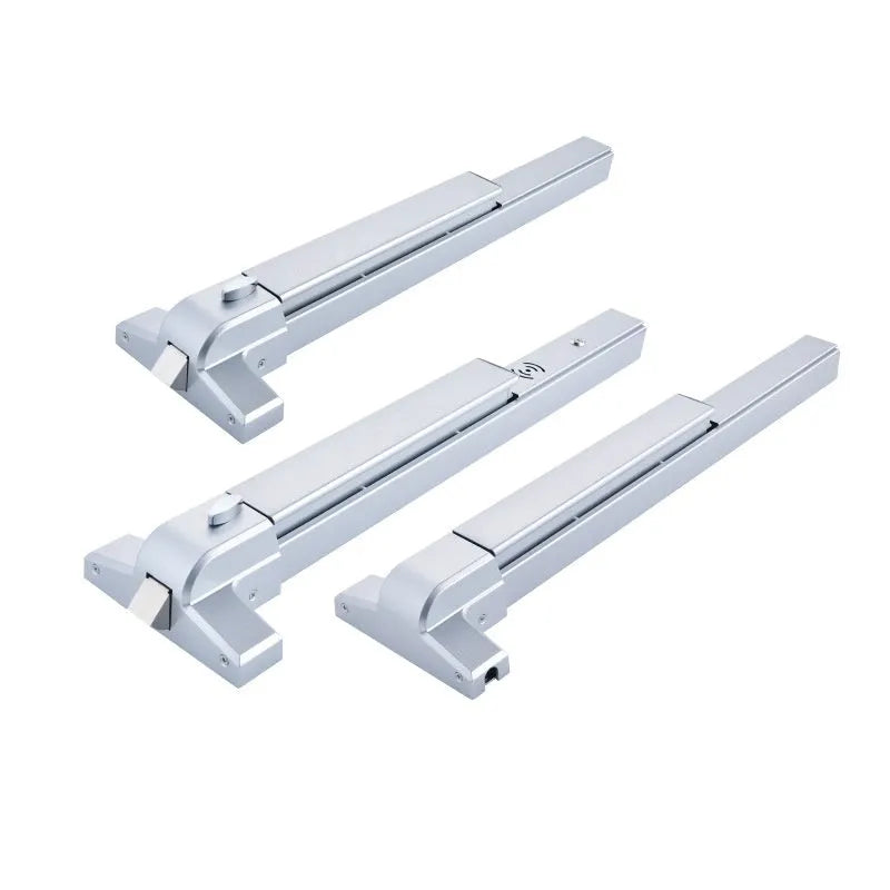 Stainless steel push lock with external handle for fire safety doors up to 65cm wide