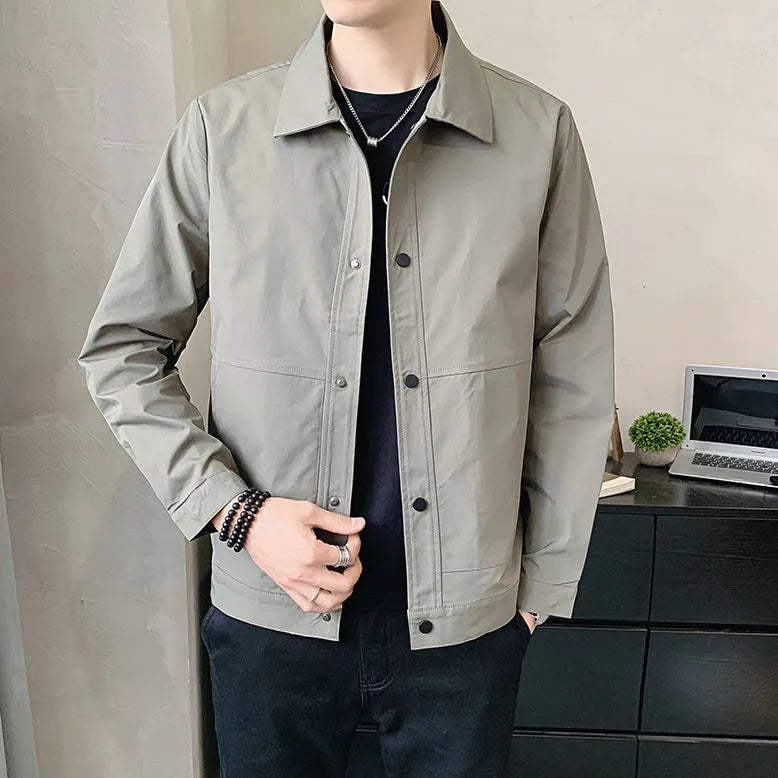 Men's single-layer jacket in Korean style with stitching details, available in multiple sizes and colours