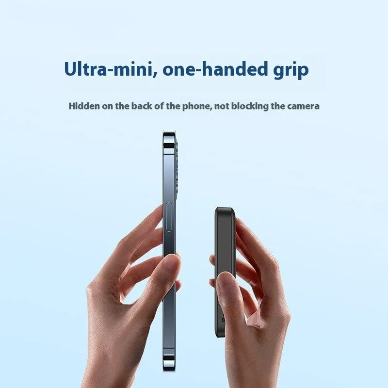 Magnetic wireless power bank in silicone case showing five colour options and compact size