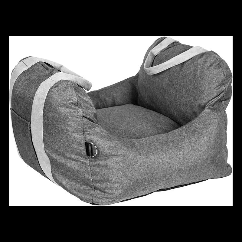 Portable cloth dog car kennel and doghouse in dark gray, light gray or dark khaki, sizes S and L