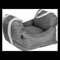 Portable cloth dog car kennel and doghouse in dark gray, light gray or dark khaki, sizes S and L