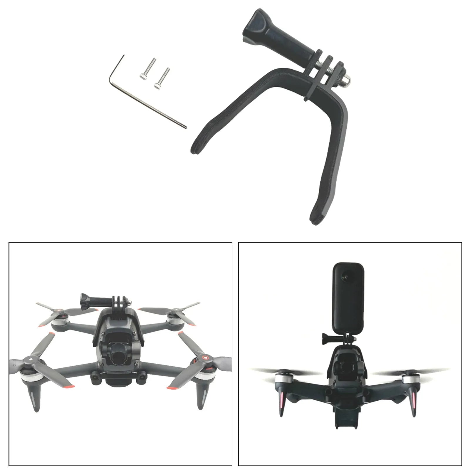 FPV top expansion bracket for action cameras measuring 70x70x20mm with soft sponge contact pad