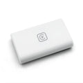 White wireless CarPlay box module, ABS, 120x90x35mm, USB powered, WiFi projection for in-car use
