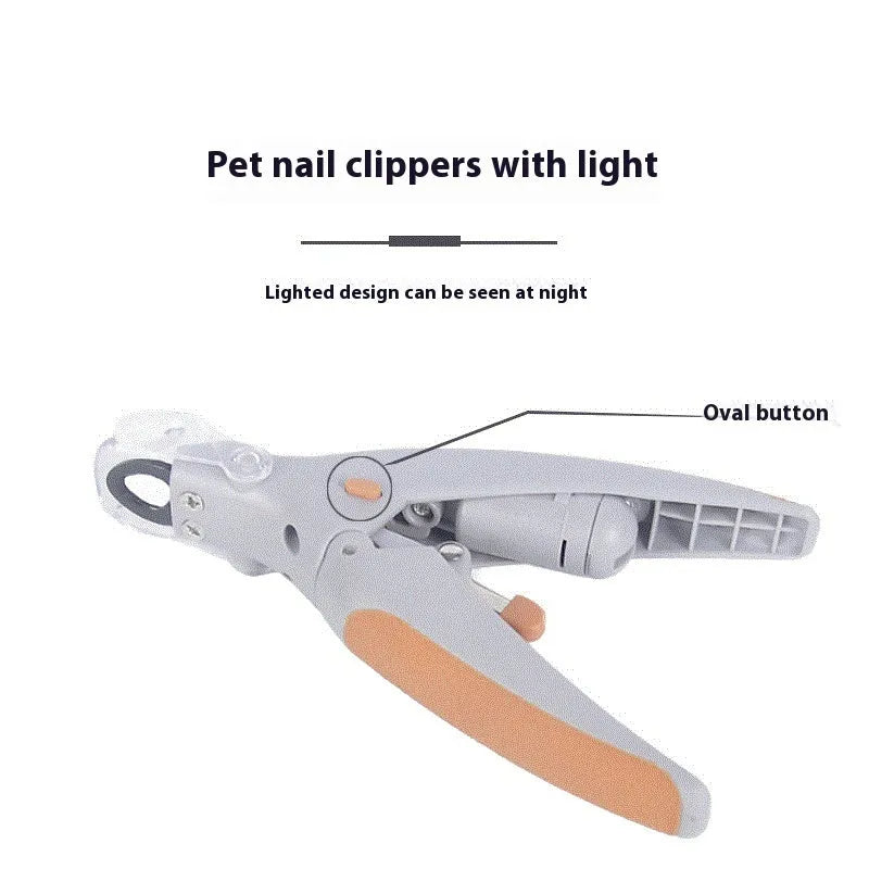 LED light dog nail trimmer with blood line imitation safety guard for pet grooming