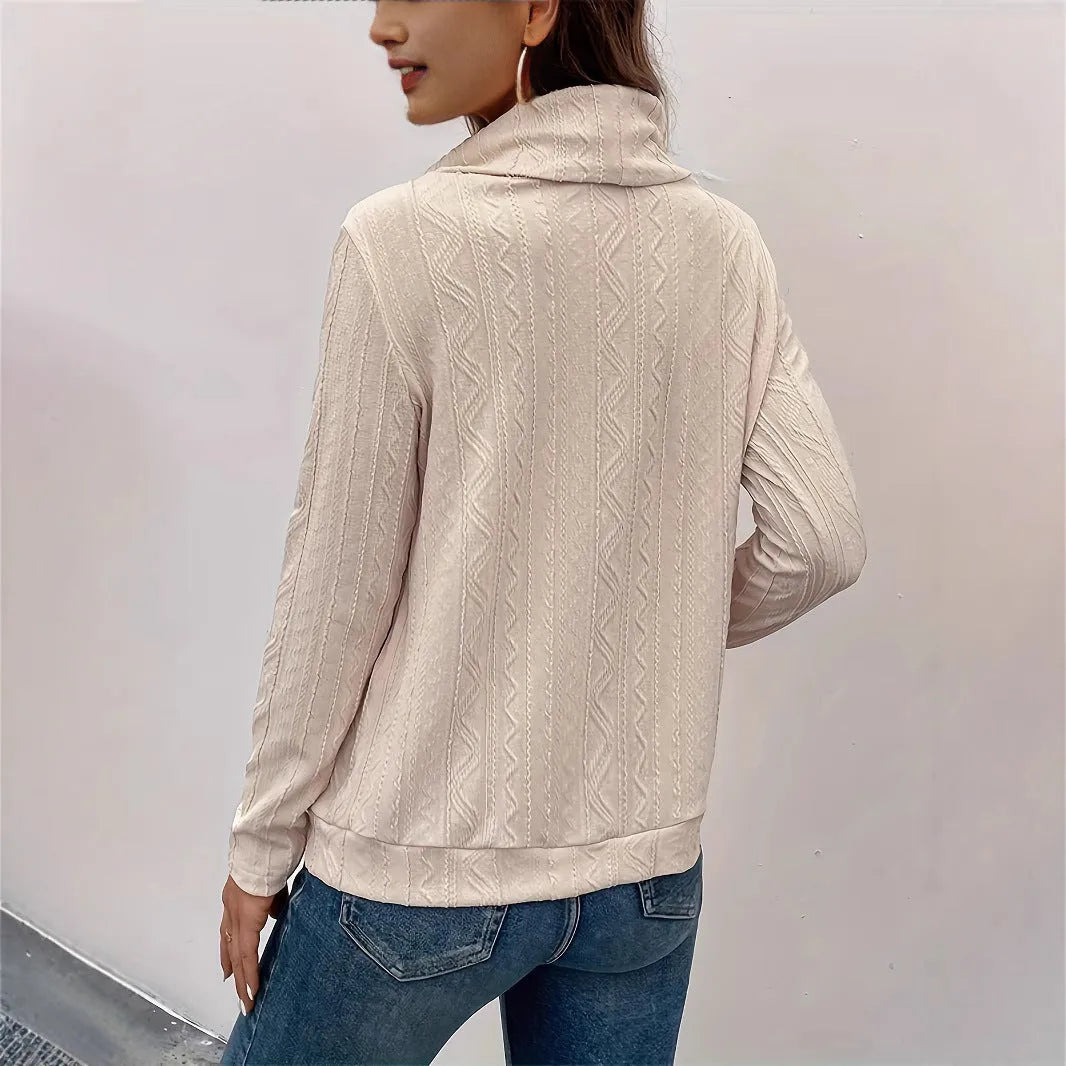 Apricot long sleeve hooded pullover sweater with drawstring, sizes S to XXL, solid colour pattern