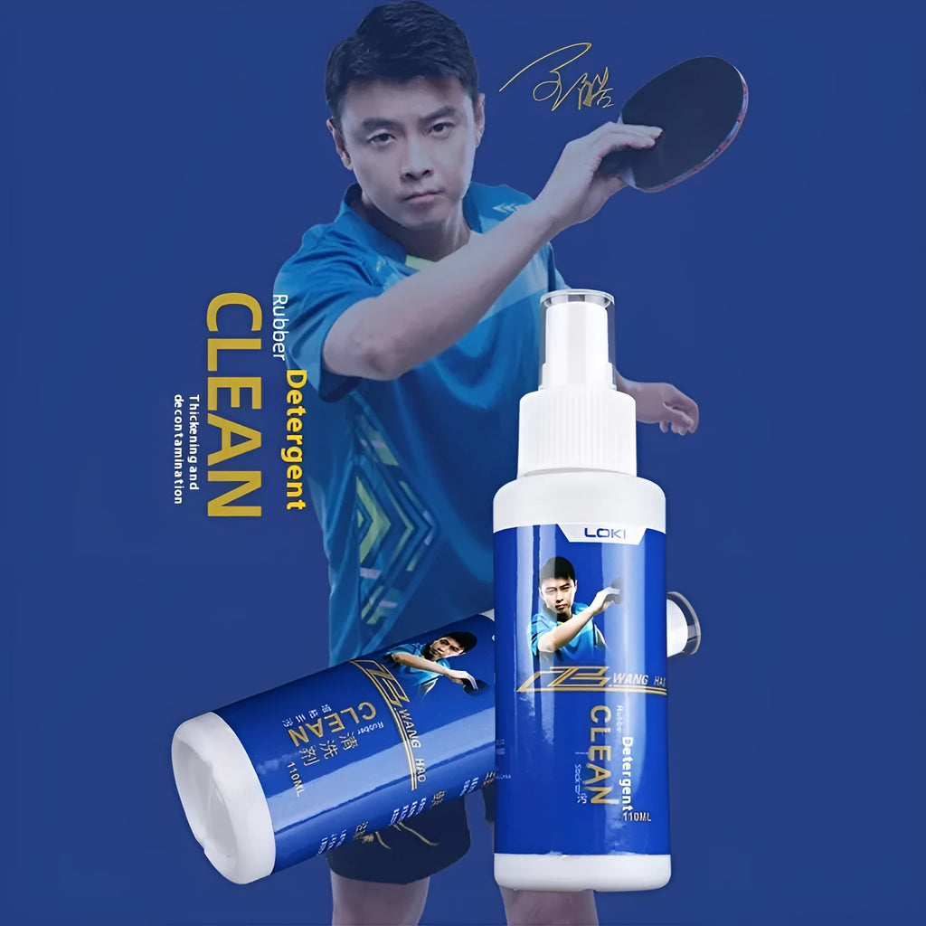 110ml table tennis rubber cleaning agent bottle with sponge applicator for paddle maintenance