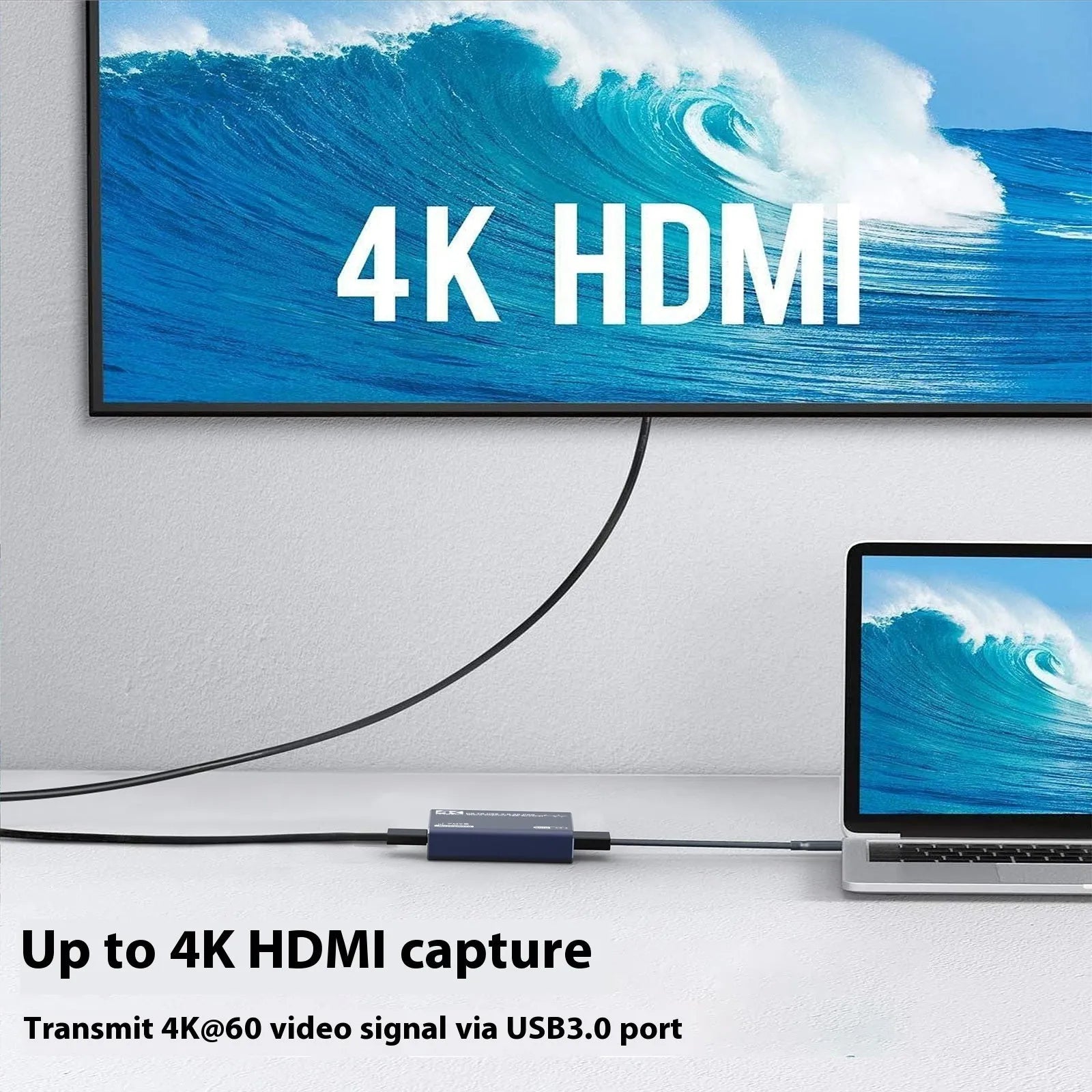 Black 4K set-top box for audio recording and 1080p media playback.