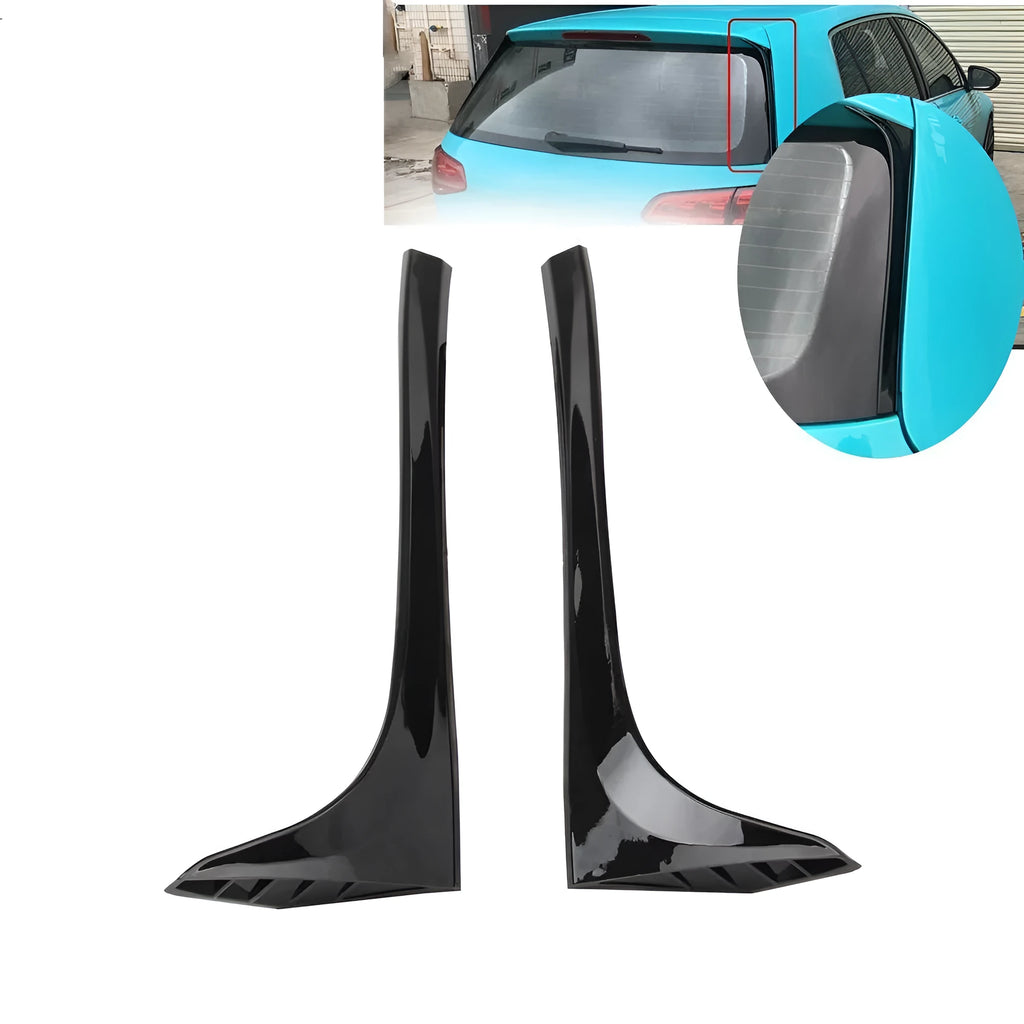 Glossy black ABS plastic rear side spoiler wing for Volkswagen Golf 7 MK7 car.