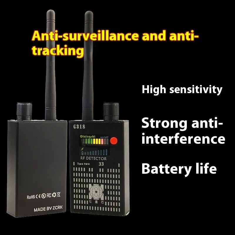 G318 professional signal detector with compact design for detecting hidden surveillance devices from 1 MHz to 6.5 GHz