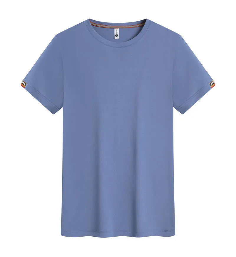 Men's round neck ice-feel pullover shirt for business casual wear in multiple colours