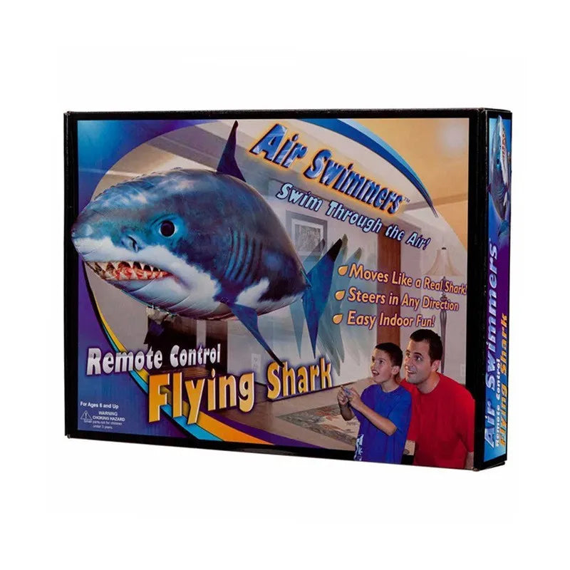 Remote control shark toy inflatable with helium, 57 inches long, for indoor flight using infrared control