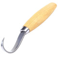 Curve carving knife with wood handle and stainless steel blade for hardwood carving