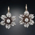 Silver retro fashion earrings for women with electroplated finish and alloy construction