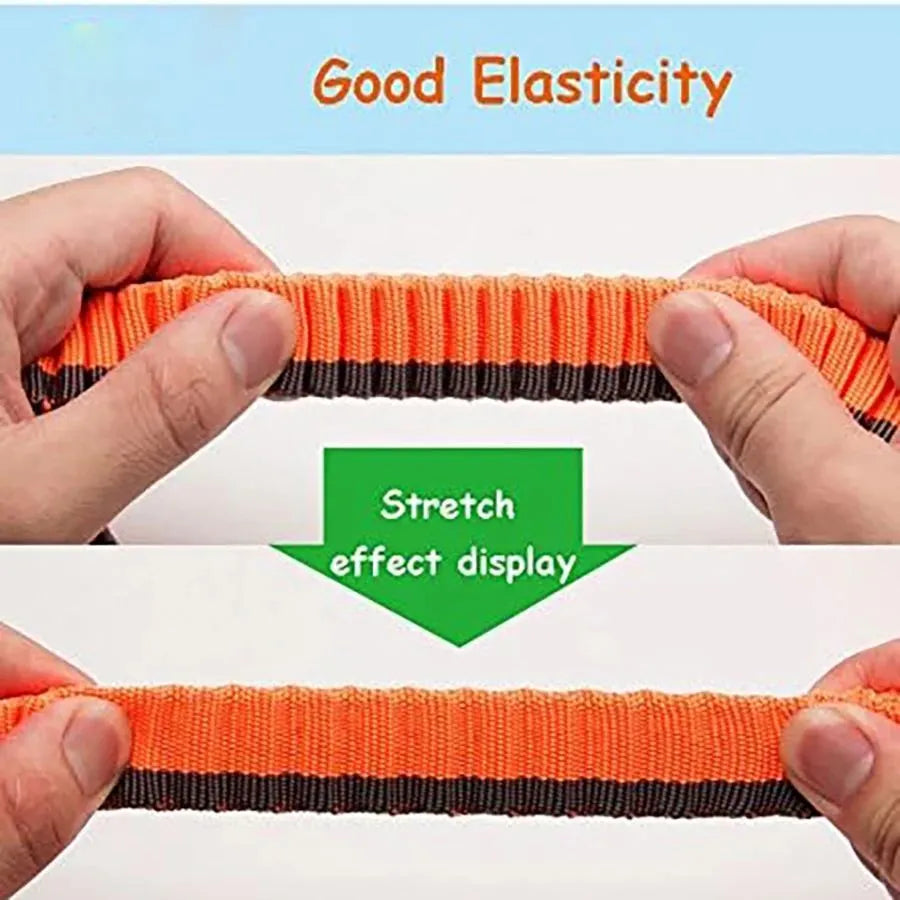 Green elastic dog training leash with 360° rotating metal clip for medium and large breed dogs