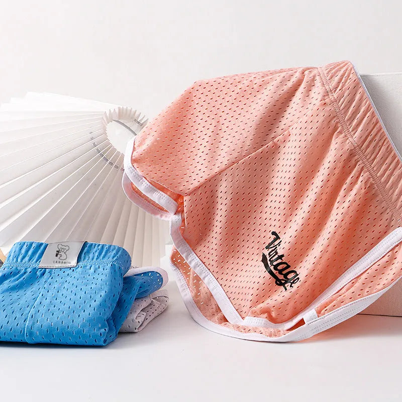 Men's Ice Silk quick-drying underwear in mid waist design showing multiple colour options