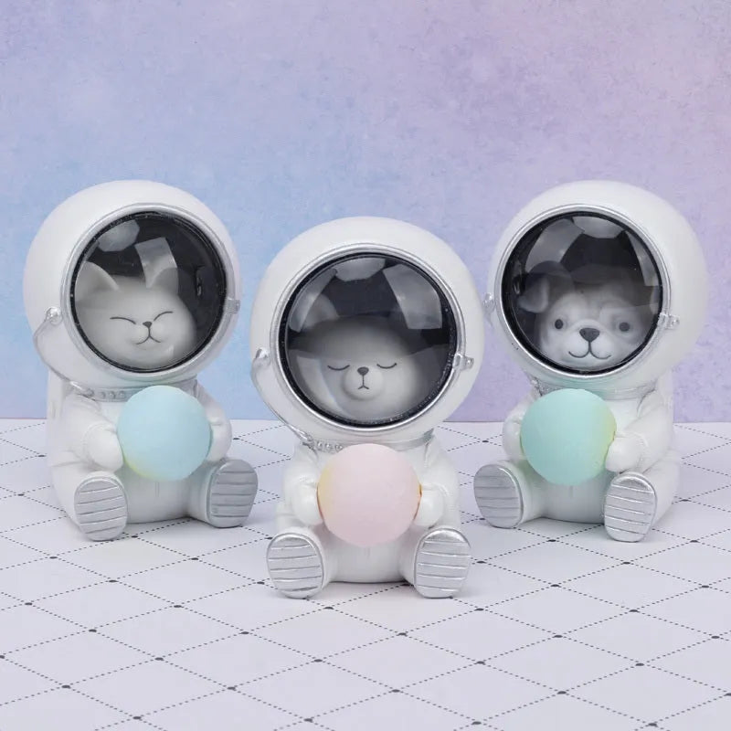 Animal-themed resin LED night light projecting starry sky pattern