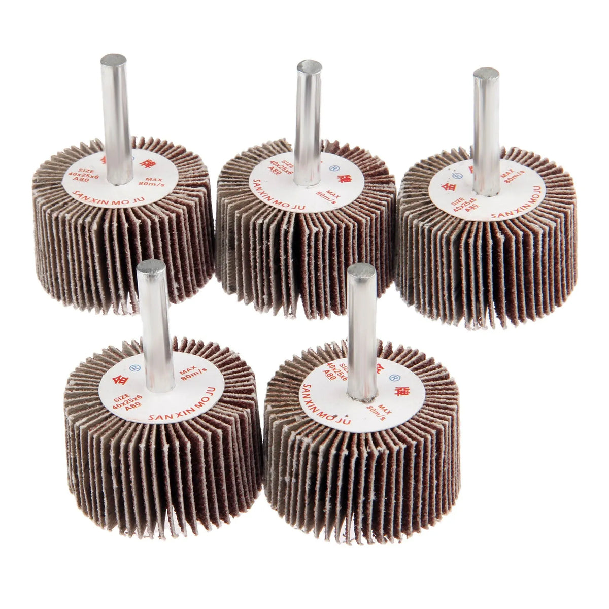 40mm electric drill grinding head with 6mm shank, 80 grit wool polishing wheel, coarse or fine sand.