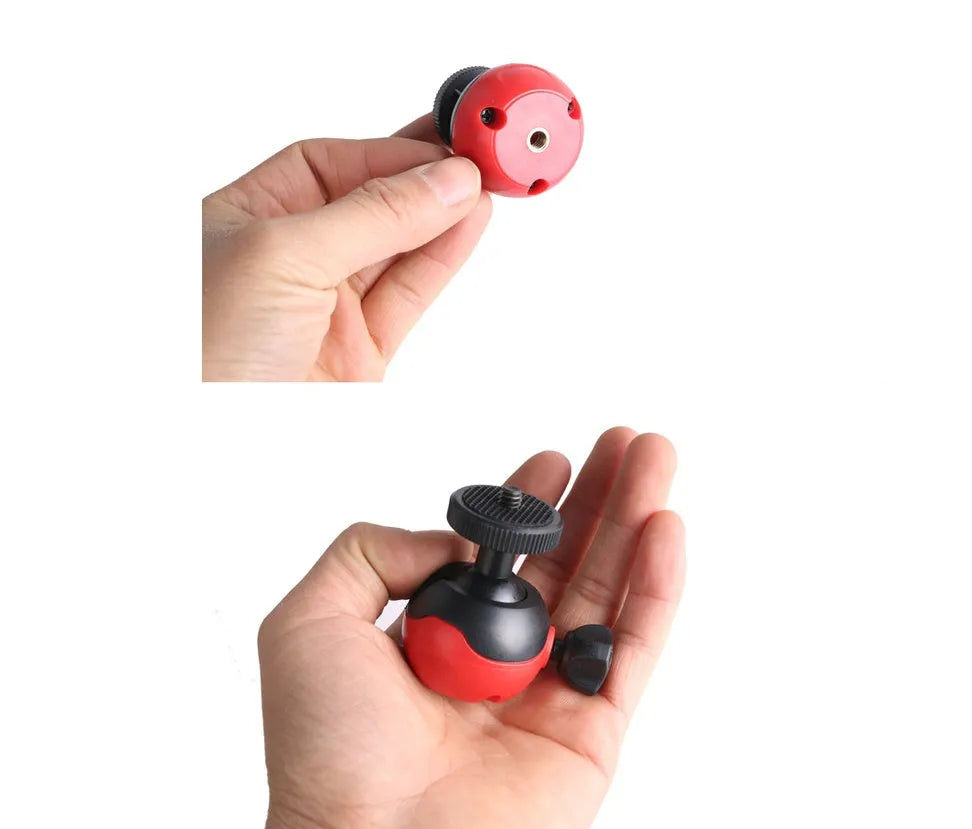 Black octopus flexible tripod stand with spherical gimbal head for mounting phones and cameras.