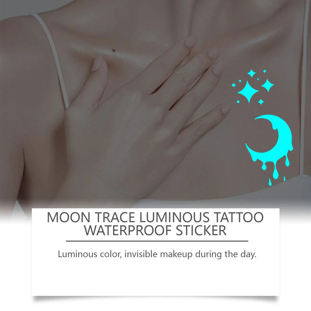 Pack of two luminous temporary tattoo stickers with a party ball design and included application paste.