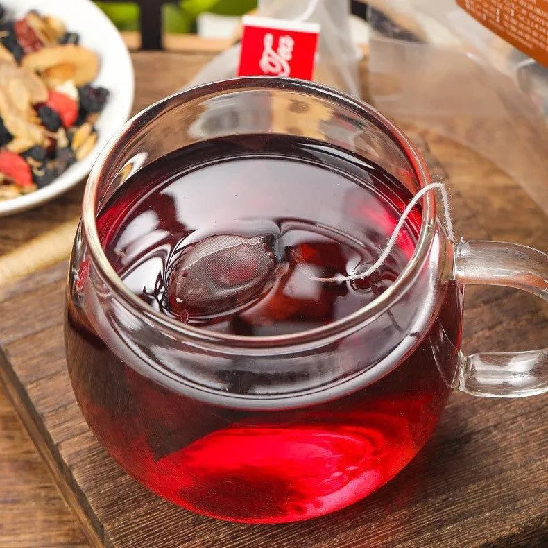 Package of ginseng black wolfberry tea with 40 small bags, total weight 200g.