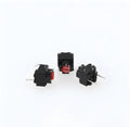 Waterproof micro tactile switch with aluminium alloy housing and pin terminals for PCB mounting.