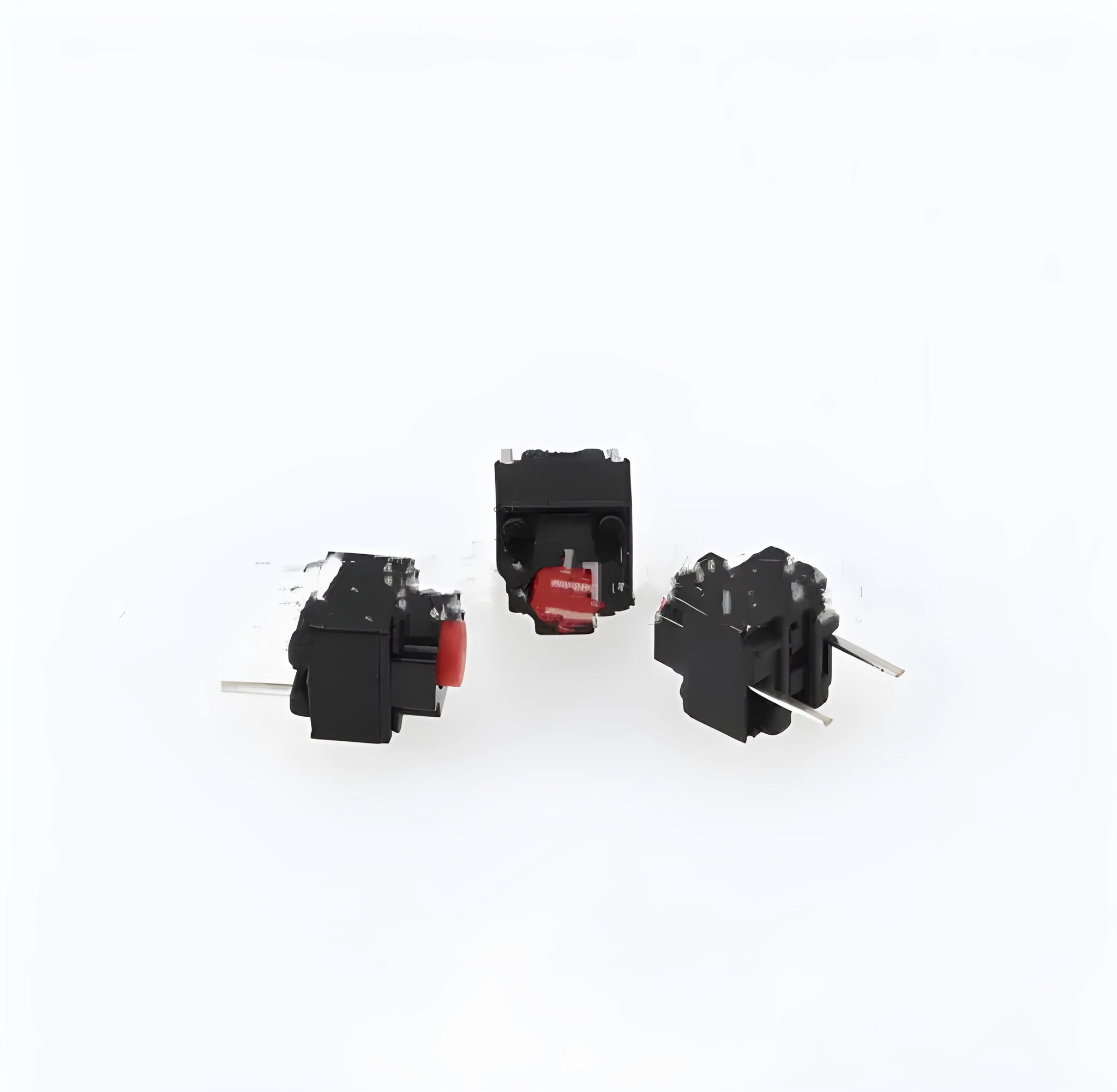 Waterproof micro tactile switch with aluminium alloy housing and pin terminals for PCB mounting.