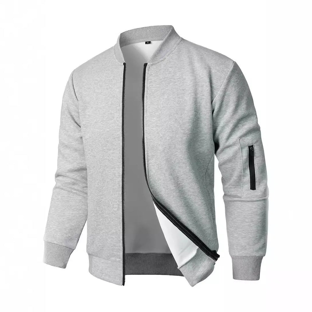 Men's loose-fit knitted jacket in cotton with long sleeves and edging detail, shown in black colour