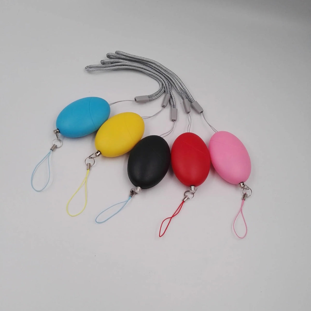Oval 120dB personal alarm for women, elderly and children in black, blue, pink, red or yellow