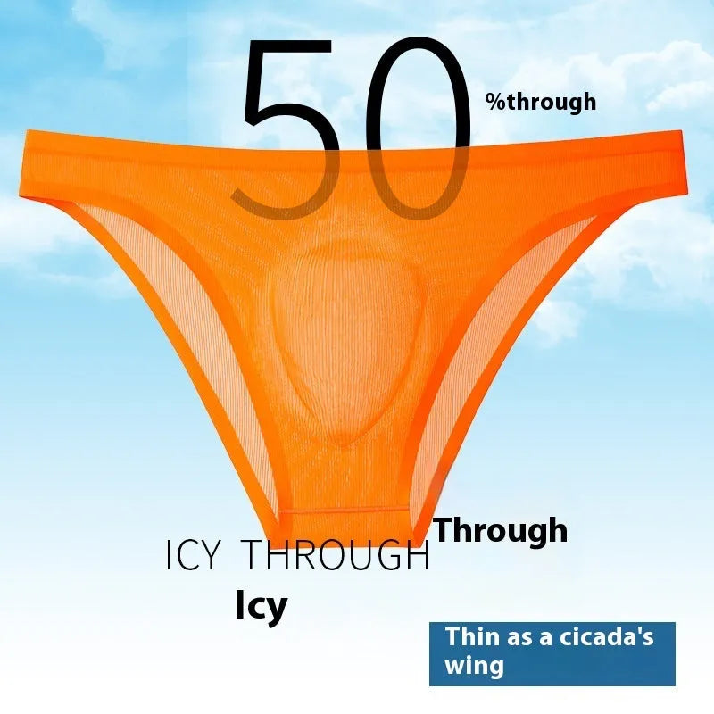 Women's ice silk seamless panties in six colours with low-waist briefs design