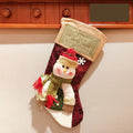 Handmade Christmas stocking decoration with 3D appliqué design on cloth fabric with hanging loop