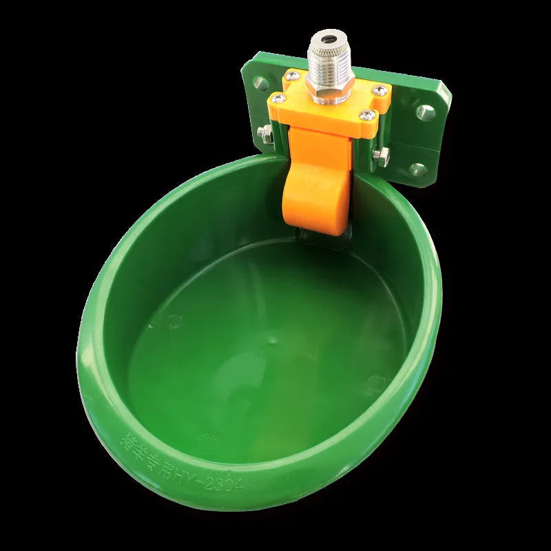 Green plastic automatic water nozzle drinking bowl for sheep and pig farming equipment