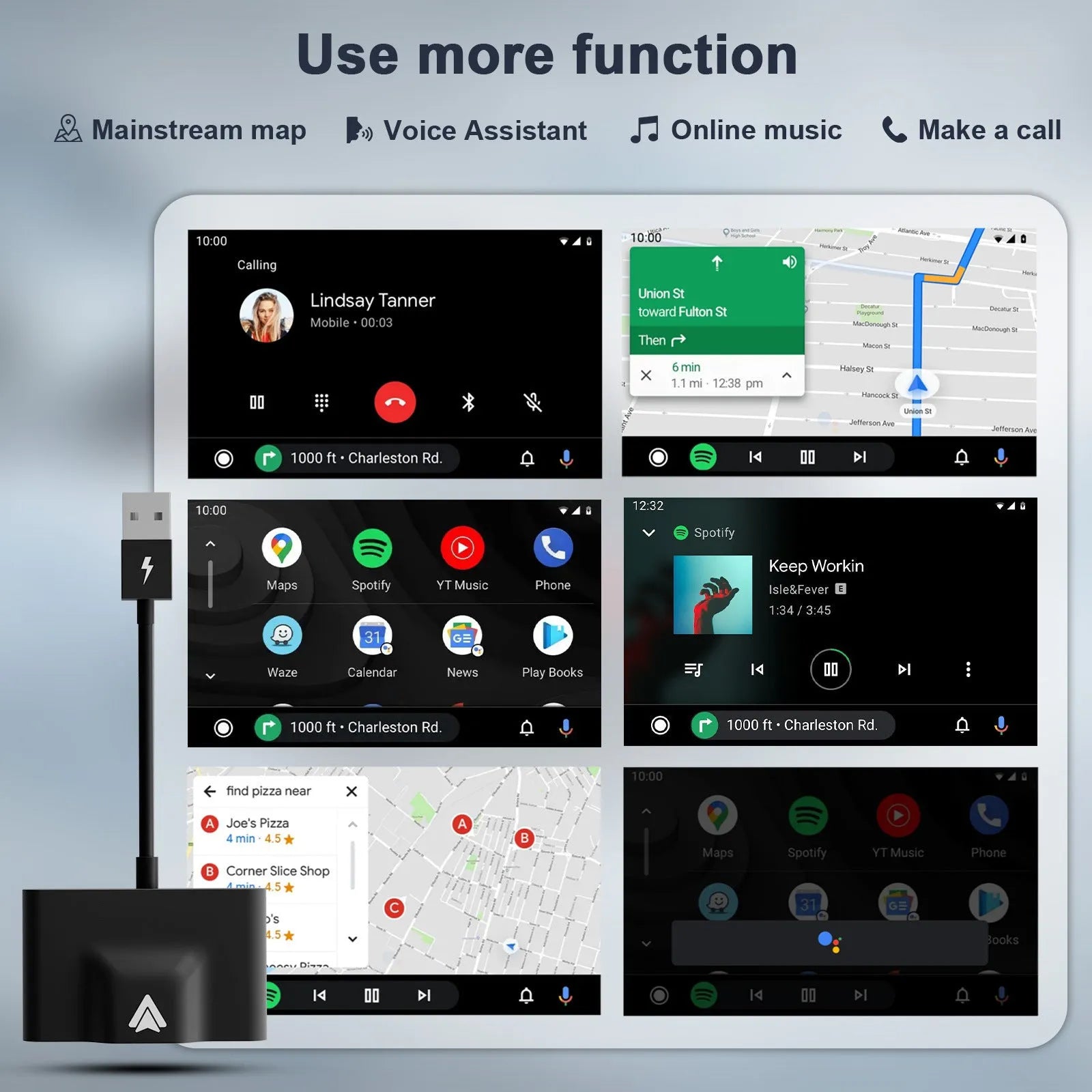 Car wired to wireless Android system adaptor with multiple colour options for original CARPLAY vehicle models