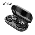 Wireless Bluetooth sports headphones with ear clip design in multiple colours showing digital display screen