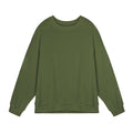 Men's solid colour long-sleeved sweater in twill jacquard fabric, shown in a loose fit with a round neck.
