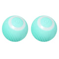 Green automatic rolling ball cat toy with a 43mm ball on a hard floor