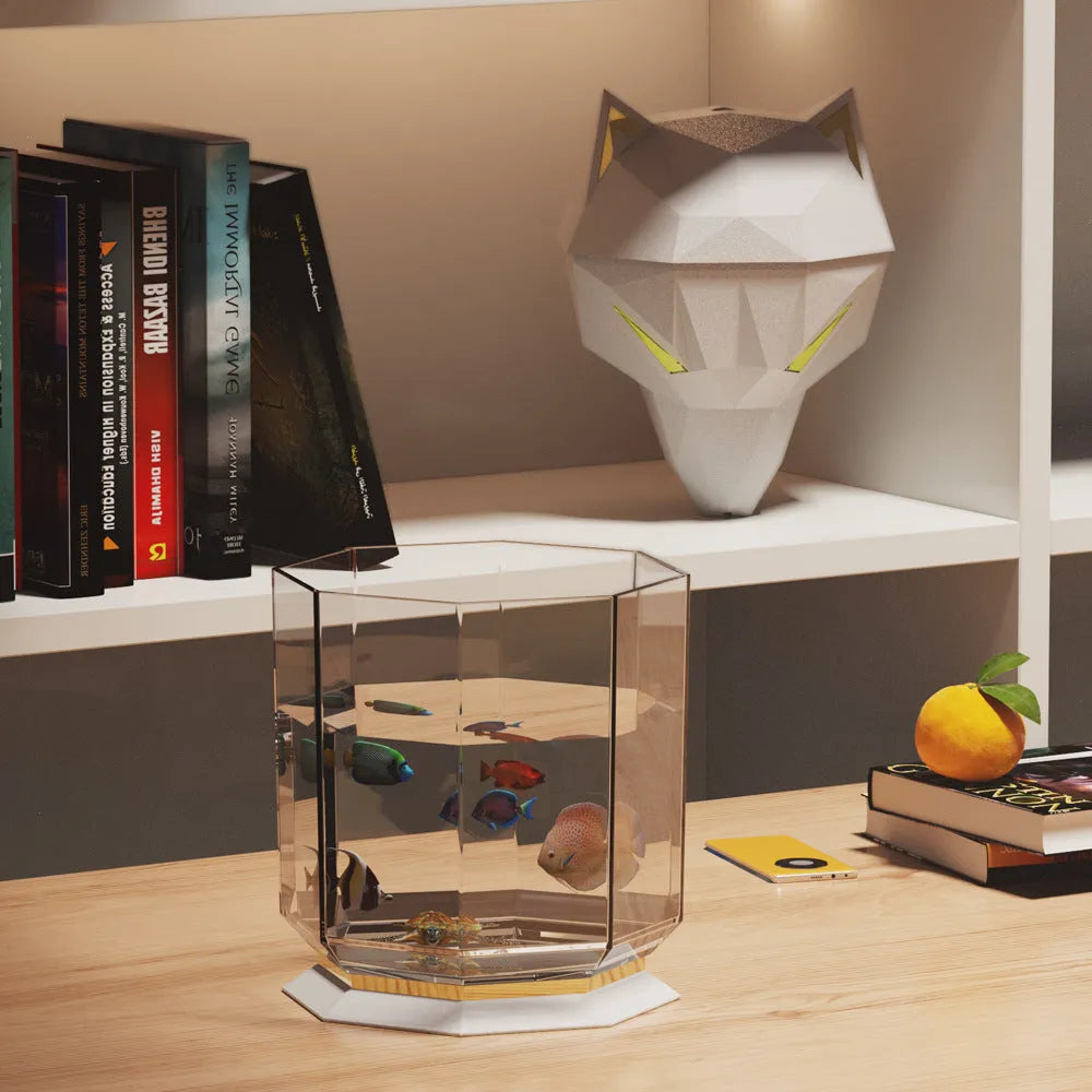 War Wolf ultrasonic air humidifier with colourful LED lights on desktop with USB cable
