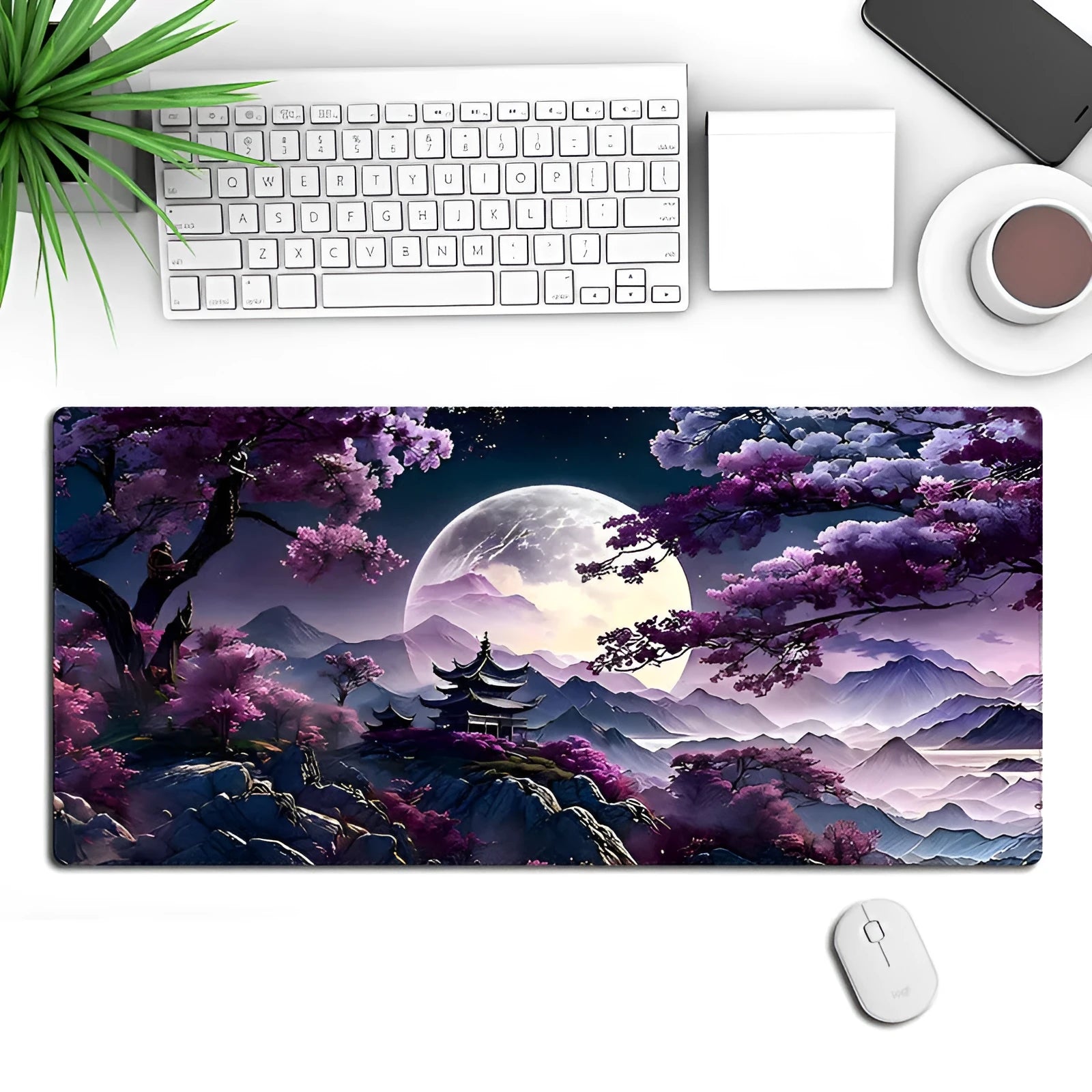 Gaming mouse pad with thermal transfer pattern measuring 400mm by 900mm with precision lock edge