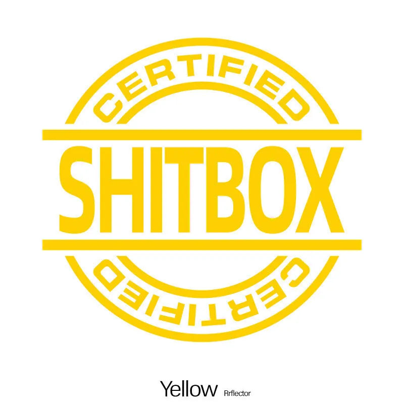 13x12cm creative vinyl car sticker showing ten colour options including metallic and glitter finishes