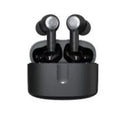Black plastic in-ear Bluetooth sports headset with halter design, ANC, and 15 metre range