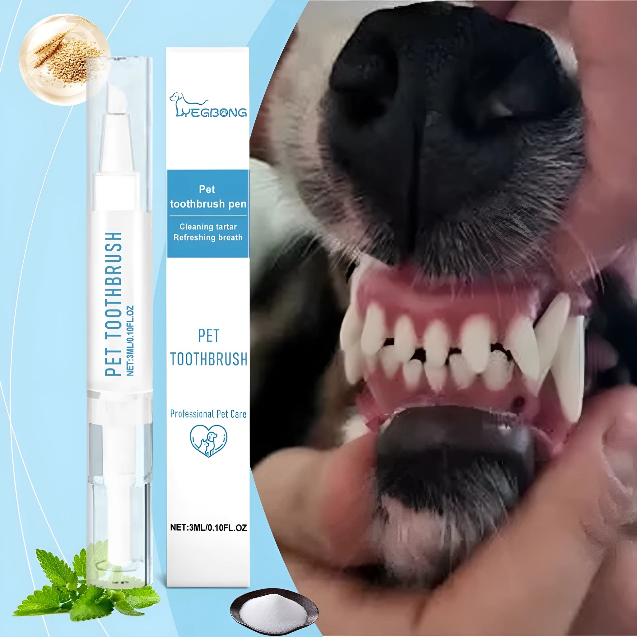 3ml pet toothbrush pen with soft bristles for dog and cat dental care at home