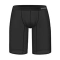Men's black mesh home shorts with seamless design and hip-lifting function, made from knitted nylon fabric