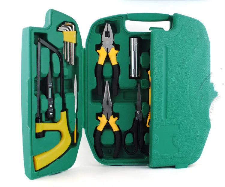 27-piece car emergency tool kit in a tool box, malleable iron, dual-use for home and car maintenance
