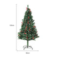 PVC artificial snow-covered Christmas tree on a metal stand