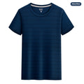 Crystal Silk round neck T-shirt in solid colour on size chart background