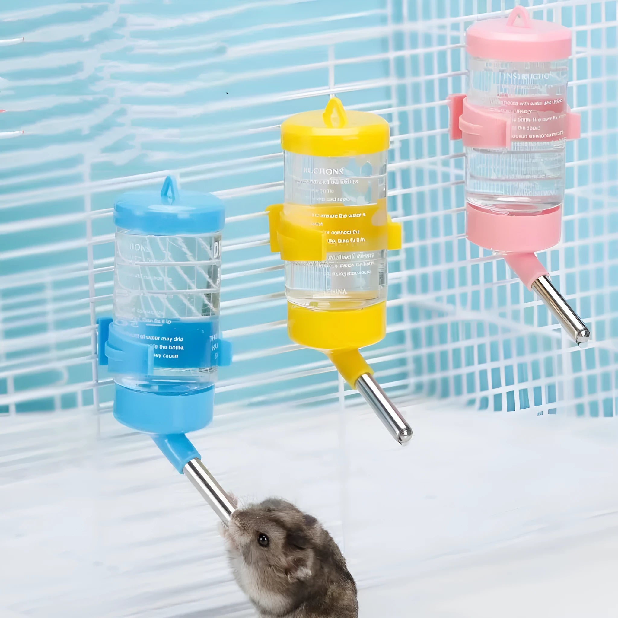 Green ball kettle leak-proof pet water feeder with a 250ml capacity bottle.