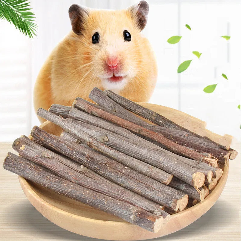 Dried apple branches 100g for rabbit, chinchilla and hamster teeth cleansing, each branch 10-13cm long