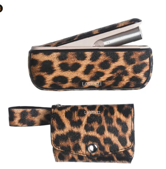 Light luxury storage protective bag in leopard print or yellow, showing 35-litre capacity and water-resistant material