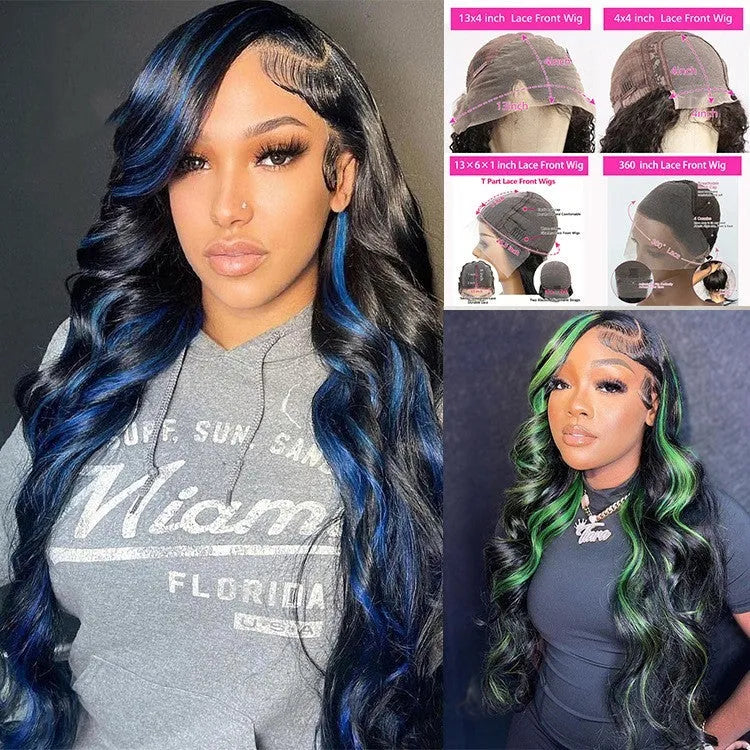 Real human hair lace headgear with 4x4 inch front, showing natural hairline and length options from 12 to 30 inches