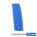 Universal silicone handbrake sleeve in five colours showing 12cm length and flexible silicone material